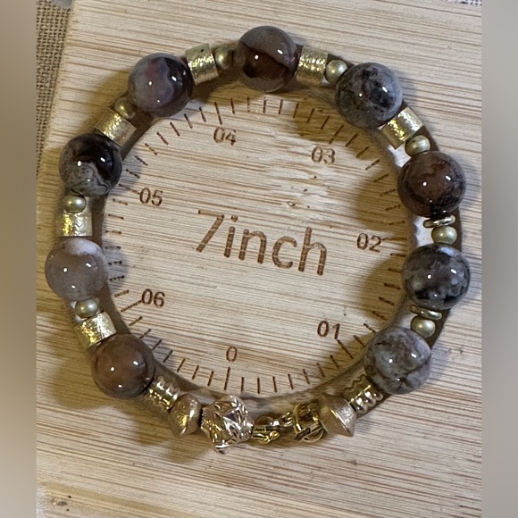 22 inch Black Cherry Blossom Agate Gemstone bead Necklace NWOT - Picture 9 of 15